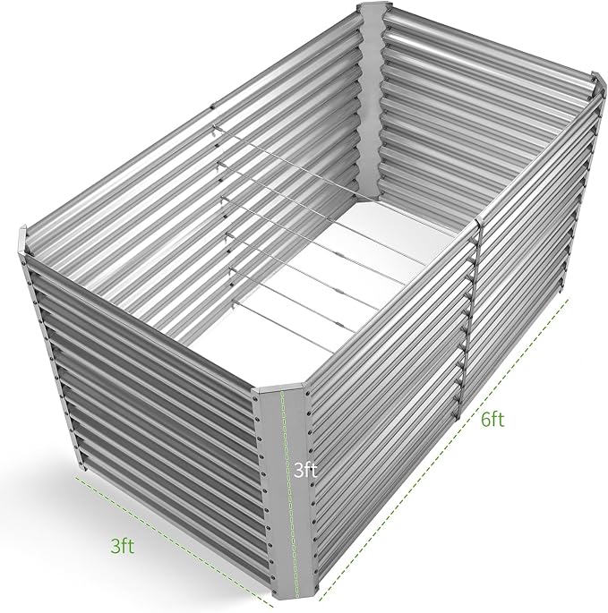 Land Guard 6x3x3ft Rectangular Galvanized Raised Garden Beds, Large-Capacity - Image 2