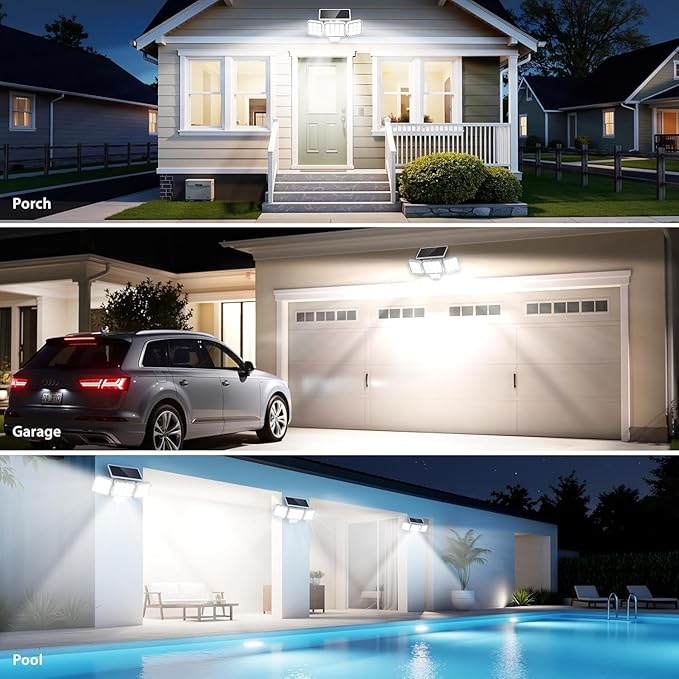 WdtPro Solar Lights Outdoor Motion Sensor, 3500LM Bright Solar Flood Lights - Image 8