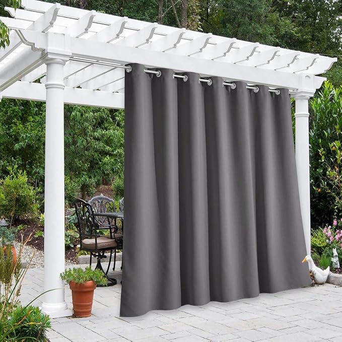 NICETOWN Outdoor Curtains for Patio W100 x L95 inch 2 Pieces, Sun Blocking by NICETOWN