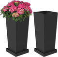 Tall Outdoor Planters Set of 2, 26 inch Tall Planters by Toriexon