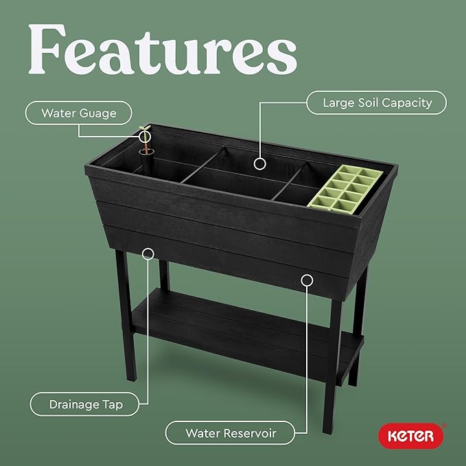 Keter Urban Bloomer 12.7‑Gallon Raised Garden Bed – Elevated Outdoor Planter Box - Image 5