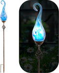 Garden Solar Lights Outdoor, Decorative LED Pearlized Glass Spiral Garden Stake by Unknown