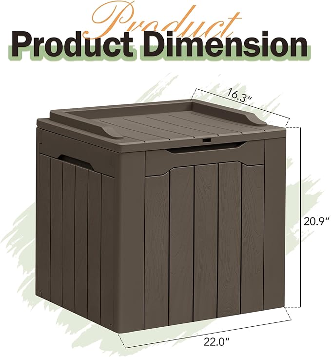 Greesum 31 Gallon Resin Deck Box All Weather Outdoor Storage Boxes - Image 6