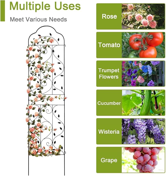 hogardeck 4 Packs 84 * 19 inch Metal Garden Trellis - Image 3