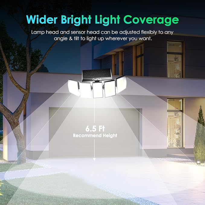 Solar Outdoor Lights, Flood Light Motion Sensor & Dusk to Dawn, Solar - Image 5