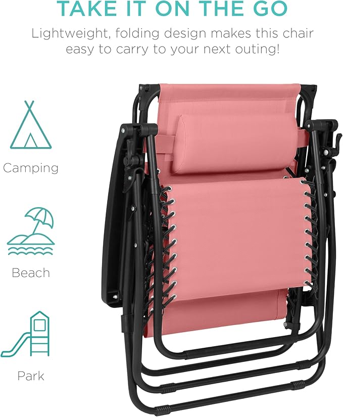 Best Choice Products 30” Wide Folding Zero Gravity Outdoor Recliner Patio - Image 9