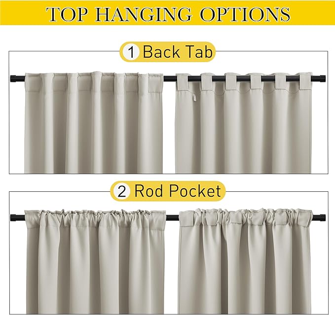 NICETOWN 2 Panels Natural Gazebo Curtains Outdoor Waterproof & Windproof - Image 3