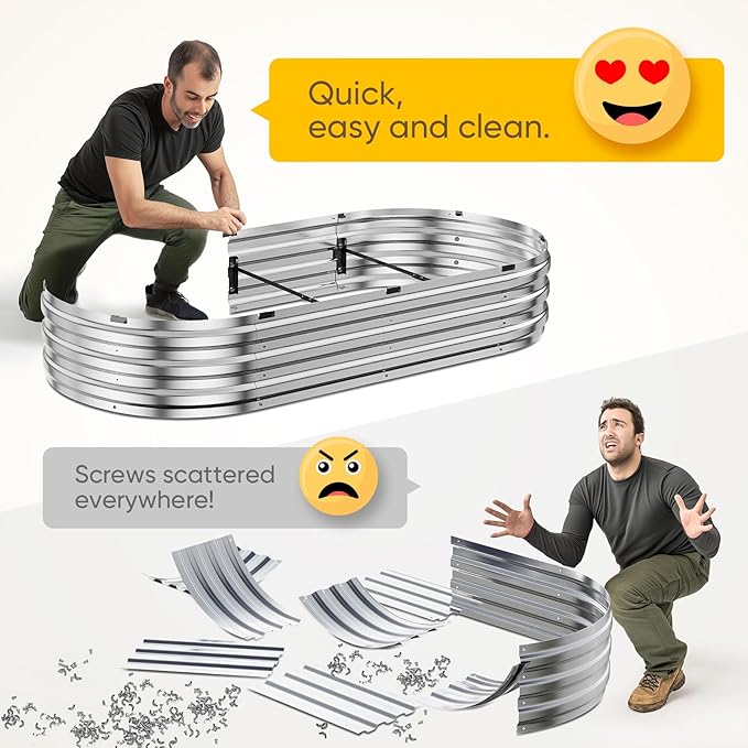 KING BIRD Raised Garden Bed Kit 2025 Upgraded 10-Minute Assembly Galvanized - Image 3