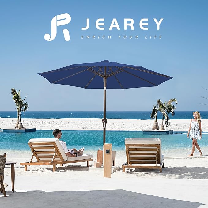 JEAREY 9FT Outdoor Patio Umbrella Outdoor Table Umbrella - Image 6