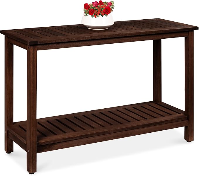 Best Choice Products 48in 2-Shelf Eucalyptus Wooden Console Table Indoor by BestChoiceProducts