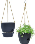 8 inch Hanging Planters, 2 Pack Self Watering Hanging Pots by SwinDuck