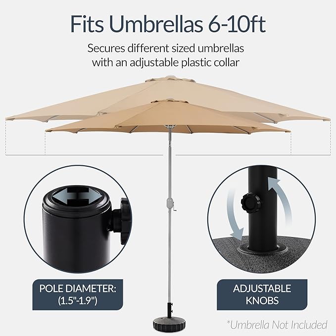 Best Choice Products Fillable Umbrella Base Stand Fluted Design Plastic Patio - Image 4
