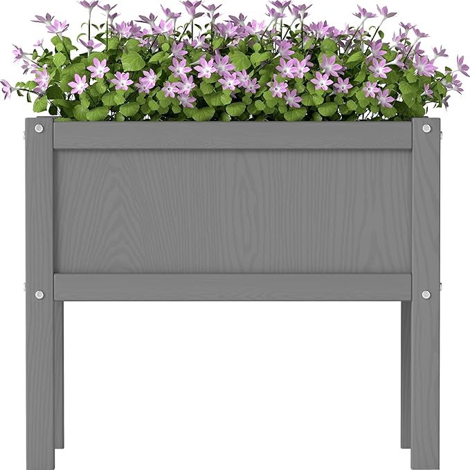 Raised Garden Bed with Drainage Hole Waterproof HDPE Elevated Planter Box with by KETOYARK