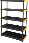 CX Black & Yellow, 5-Tier Heavy Duty Plastic Storage Shelves that Support up to by BLACKYELLOW