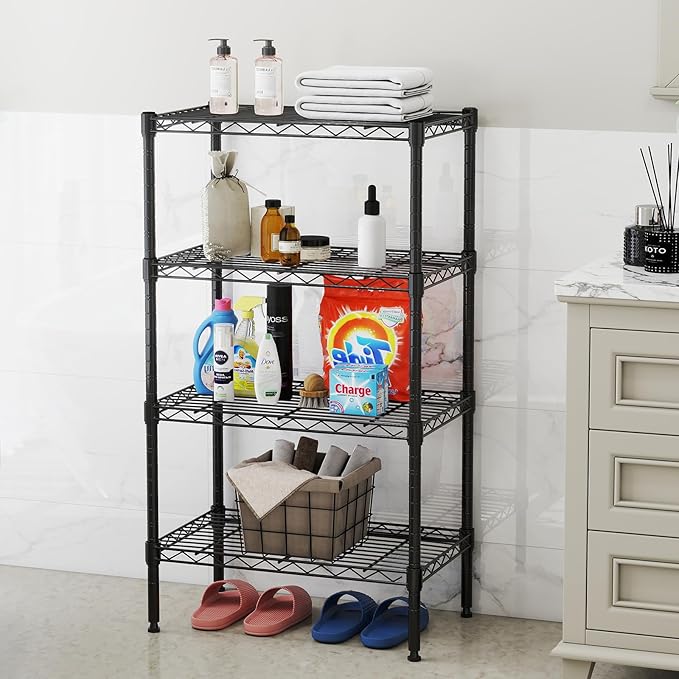 DUMOS 4-Tier Metal Wire Storage Shelves, Adjustable Standing Storage Rack Shelf - Image 4