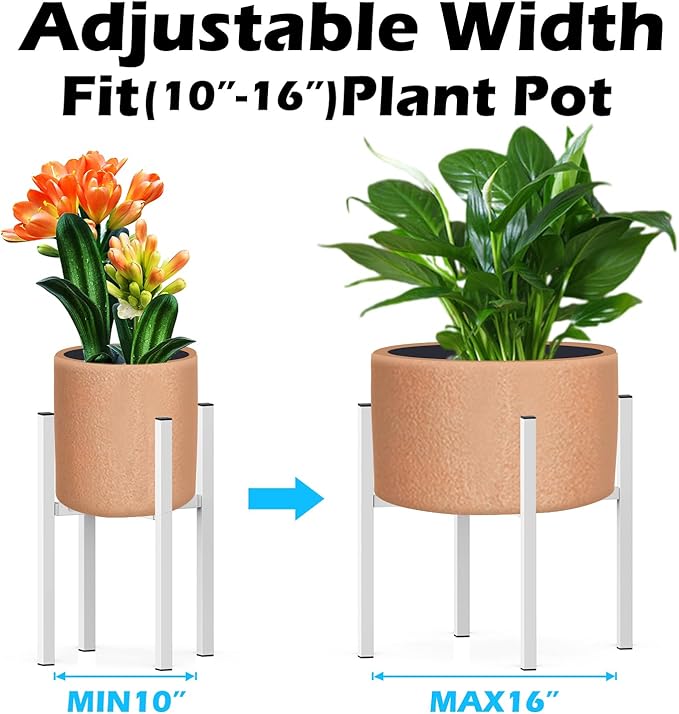Plant Stand for 10"-16" Plant Pot Indoor Outdoor Corner, Adjustable Metal Heavy - Image 2