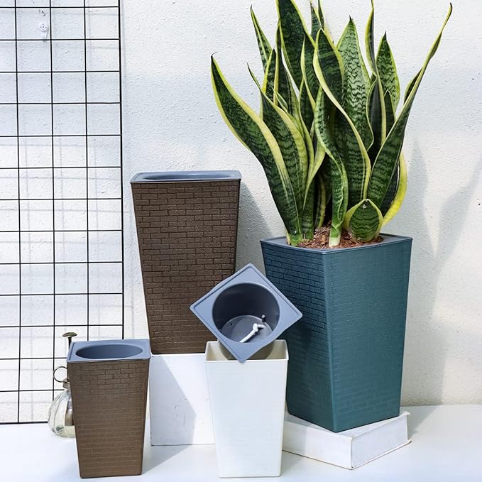 2 Pack Self Watering Planters 10.7" x 6.9" Planter - Image 7