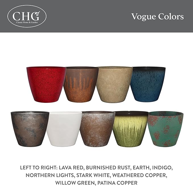 Classic Home and Garden Vogue Planter Pots w/Pottery Quality Finish - Image 6