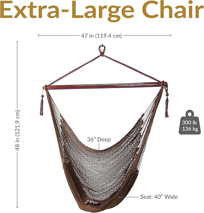 Sunnydaze Outdoor Hammock Chair Swing - Image 6