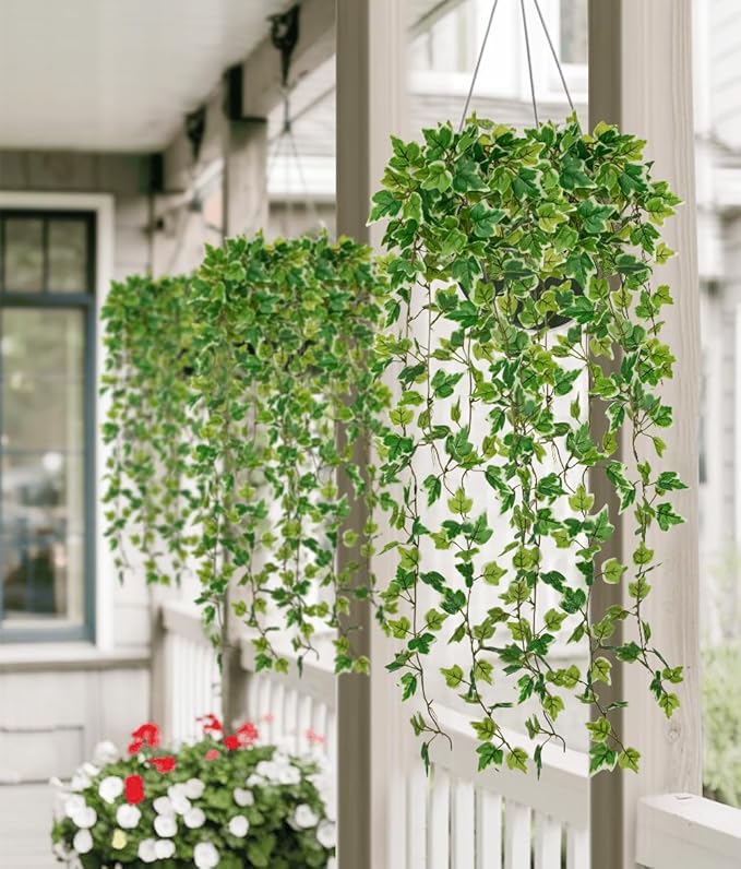 Hollyone 2pcs Artificial Hanging Plants 31" Fake Ivy Vine Faux Ivy Leaves - Image 3