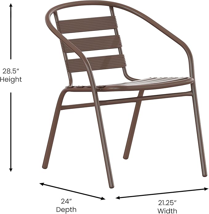 Flash Furniture Lila Bronze Metal Restaurant Stack Chair - Image 3