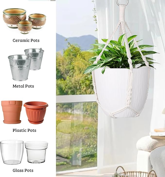garini 2 Pack 20 Inches Macrame Plant Hanger Rope to Hang Flower Pot Plant - Image 4