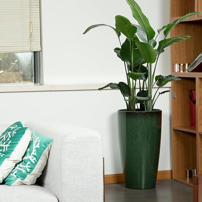 24/21/12 Inch Large Plastic Planter, Lightweight Ceramic-Look Tall Planters - Image 8