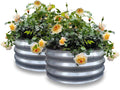 GARDMAX 2 Pack 2x2x1FT Galvanized Round Raised Garden Bed Kit, Metal Planter by ChooseGardmaxforbetterlife