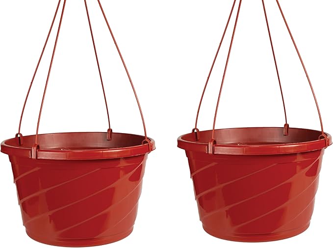 The HC Companies 12 Inch Euro Hanging Planters, Lightweight UV-Resistant by TheHCCompanies