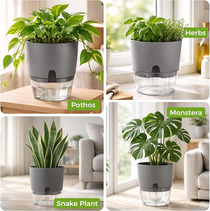 Planterhoma 5 Pack Self Watering Pots - Image 9