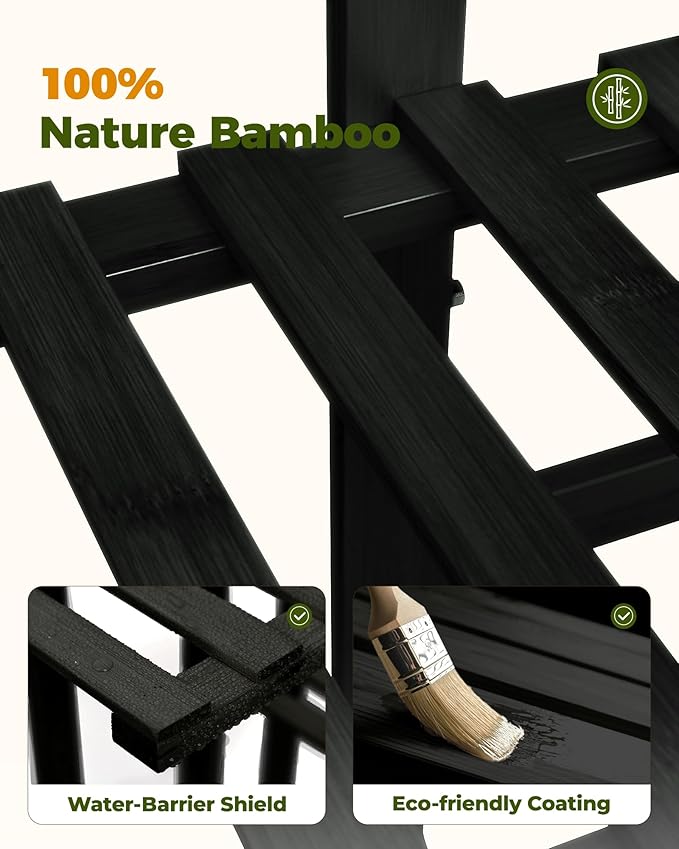 Bamworld Bamboo Plant Stand Indoor 6 Tiered Plant Shelf Outdoor Corner Plant - Image 6