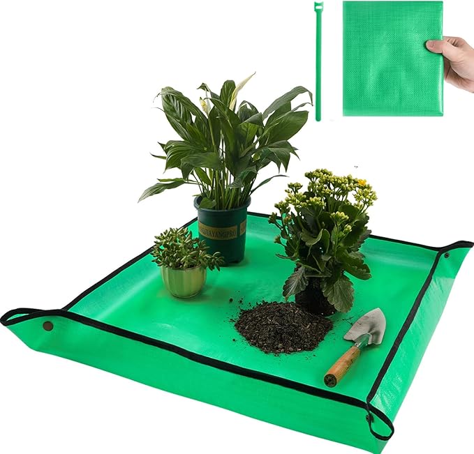 Repotting Mat for Indoor Plant Transplanting Control Mess, 26.8"X26.8" by FocusonGardeningProjects