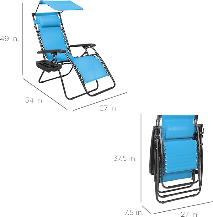 Best Choice Products Folding Zero Gravity Outdoor Recliner Patio Lounge Chair - Image 3