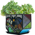 Stained Glass Bat Planter with Drainage Holes, Cute Planter Pots by Entlityful