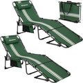 KingCamp 2 Pack Folding Lounge Chair Outdoor, Tanning Chair by KingCamp