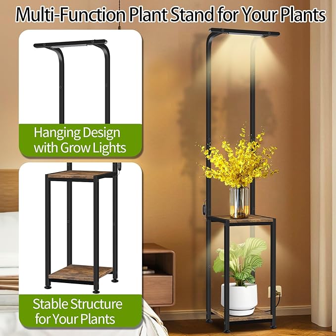 Plant Stand Indoor with Grow Lights, Hanging Plant Stand Plant Shelf Indoor - Image 6
