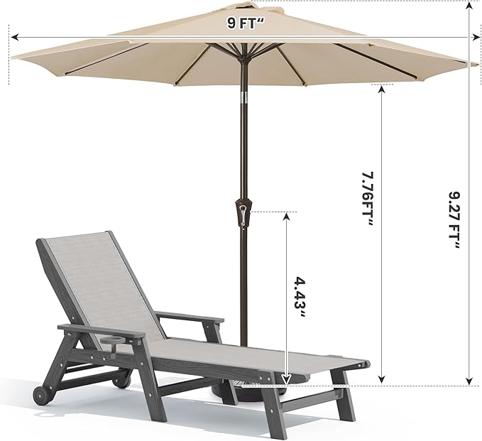 SERWALL Textilene Patio Chaise Lounge Chair Set of 2 - Image 2