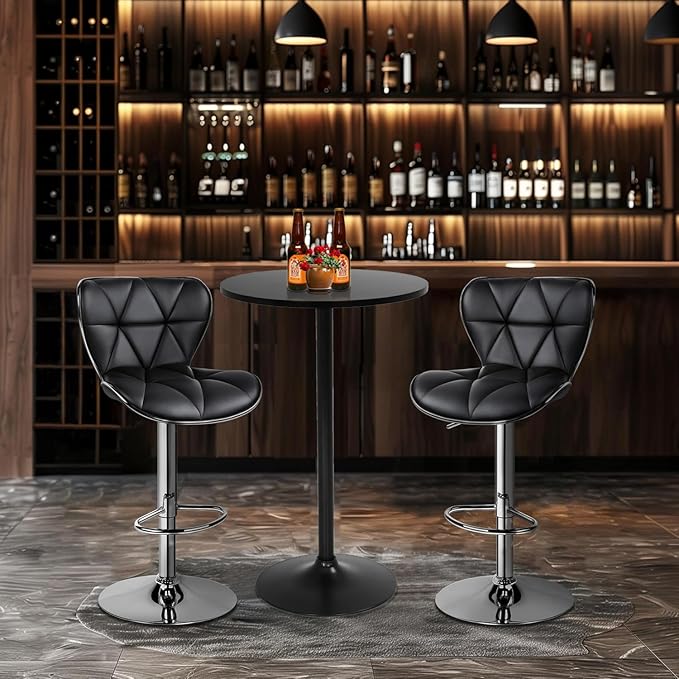FDW Bistro Pub Table 2 Pack 40 Inch Height Cocktail Table Round Bistro Bar Table - Image 7