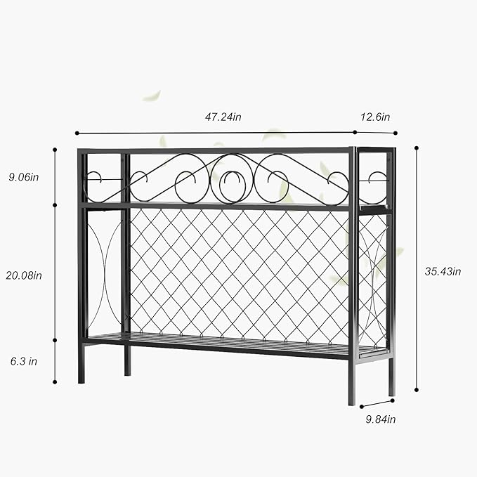 Zhongma 2 Tier Metal Sturdy Narrow Plant Stand, 47.24L x 12.6 W x 35.43 H inch - Image 3