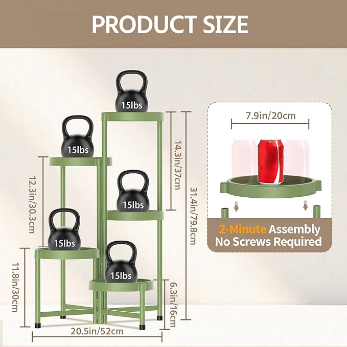 LASZOLA 5 Tiered Folding Plant Stand Indoor - Image 2