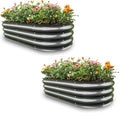 Gardmax 2 Pack Galvanized Raised Garden Bed, Lightweight Planter Boxes Outdoor by ChooseGardmaxforbetterlife