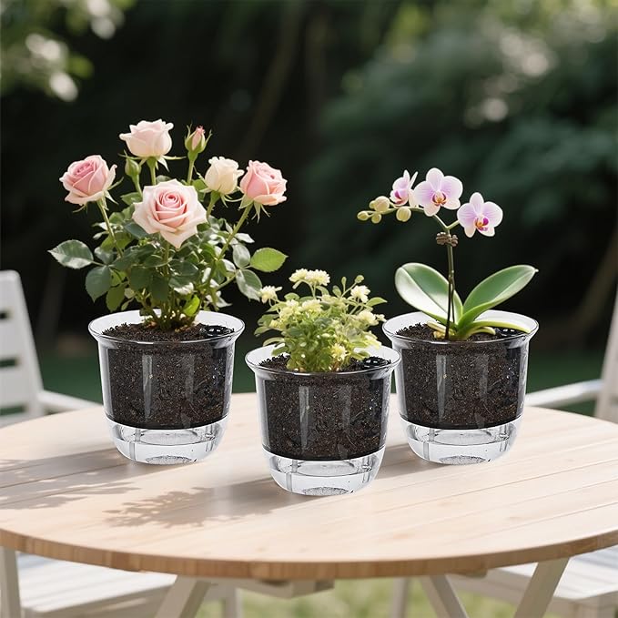 Plant Pots 6 inch Set of 3, Self Watering Pots - Image 9