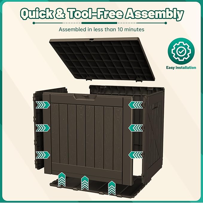 Devoko 40 Gallon Deck Box Outdoor Storage Box Waterproof - Image 5