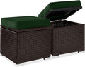 Best Choice Products Set of 2 Wicker Ottomans, Additional Seating, Side Table by BestChoiceProducts
