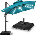 Best Choice Products 9x12ft LED Cantilever Patio Umbrella w/Base Included & by BestChoiceProducts