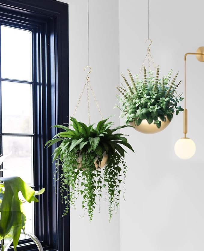 AceList 2 Pack Gold Hanging Planter - Image 5