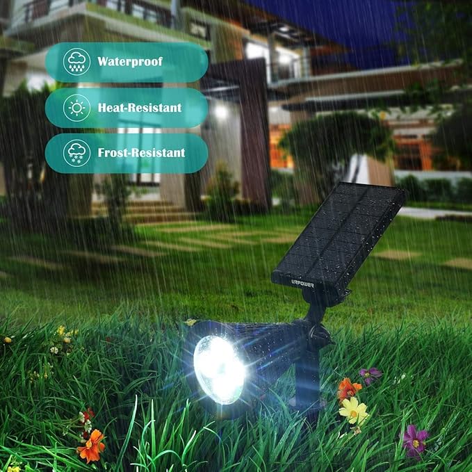 URPOWER Solar Lights Outdoor, 2-in-1 Waterproof Adjustable Solar Spotlights - Image 7
