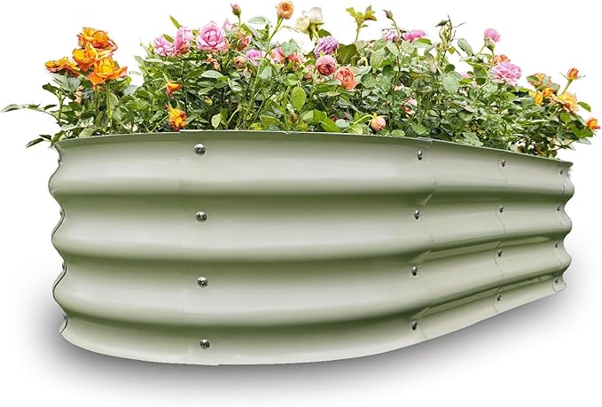 Gardmax Galvanized Raised Garden Bed, Lightweight Planter Boxes Outdoor by ChooseGardmaxforbetterlife