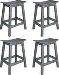 VINGLI 24 Inch Outdoor Bar Stools Set of 4, HDPE Weather Resistance Counter by VINGLI