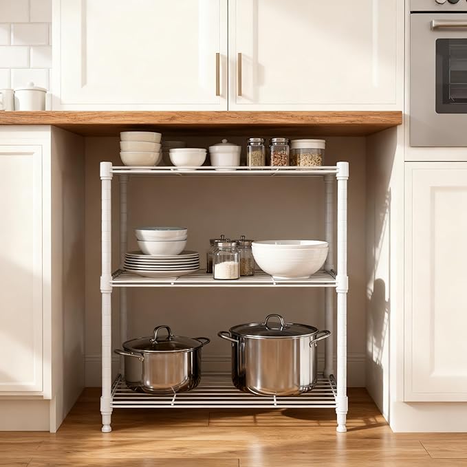 450 lbs Wire Storage Shelving 3-Tier Utility Shelving Unit Steel Organizer Wire - Image 6